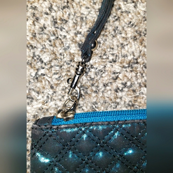 Express, Quilted, Glittery, Blue Wristlet, Travel Bag, Makeup Bag - Picture 5 of 5